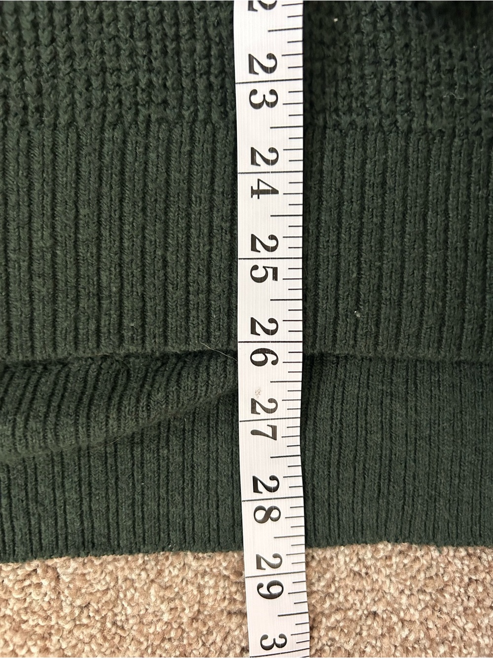 aerie Dark Green Ribbed Button Sweater - Picture 5 of 7
